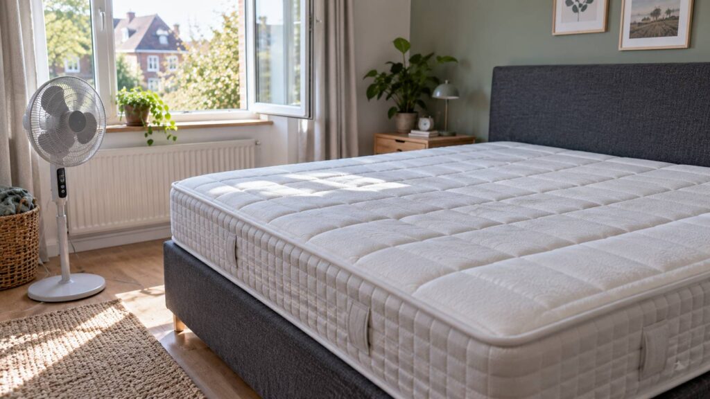 Matras schoonmaken afsluiten door het matras volledig te laten luchten en drogen